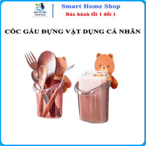 Cốc Gấu Đựng Bàn Chải Và Kem Đánh Răng Dán Tường