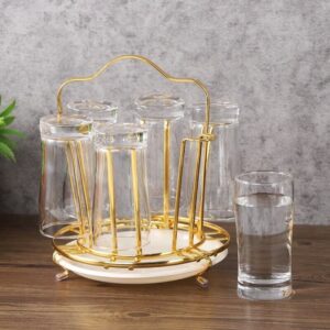 Khay Úp Cốc Ly Tròn Cao Cấp Inox Mạ Vàng