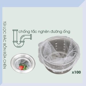 Set 100 Túi Lưới Lọc Rác Bồn Rửa Chén