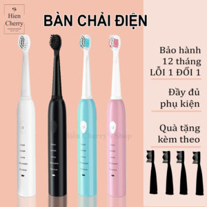 {TẶNG KÈM 4 ĐẦU CHẢI} Bàn chải điện thông minh đa năng dành cho người lớn, trẻ em 5 chế độ