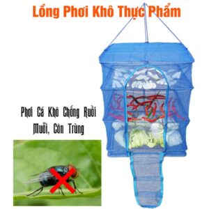 Lồng Lưới Treo 4 Tầng Phơi Cá 35x65 Cm