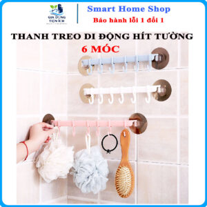 Bộ 6 Móc Treo Nhà Tắm, Nhà Bếp Hút Chân Không Tiện Lợi