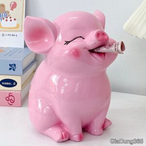 Heo HOT 3D tai vểnh lợn ngậm tiền size nhỏ (C20xD17xR15) | quà tặng, trang trí, ống tiết kiệm tiền TIỆM HEO SODA | Shopee Việt Nam