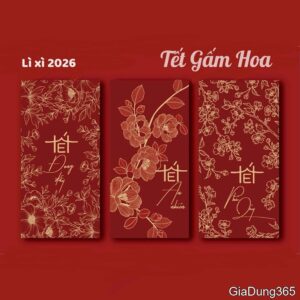 [HOẢ TỐC] Combo 24 Bao Lì Xì Gấm Hoa Đỏ Phú Quý Sum Vầy– Phiên Bản Độc Quyền Tết Bính Ngọ 2026 | Sang Trọng cao cấp | Shopee Việt Nam